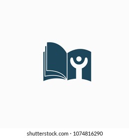 Abstract education logo icon vector design. College, school, university vector logo. Vector illustration, Graphic Design Editable Design. Man with a book web icon.