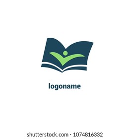 Abstract education logo icon vector design. College, school, university vector logo. Vector illustration, Graphic Design Editable Design. Man with a book web icon.
