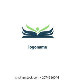Abstract education logo icon vector design. College, school, university vector logo. Vector illustration, Graphic Design Editable Design. Man with a book web icon.