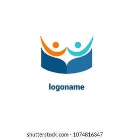 Abstract education logo icon vector design. College, school, university vector logo. Vector illustration, Graphic Design Editable Design. Man with a book web icon.