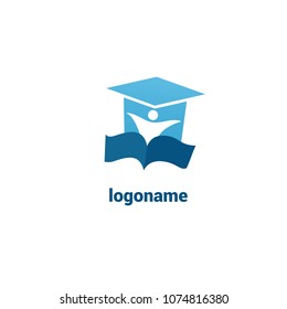 Abstract education logo icon vector design. College, school, university vector logo. Vector illustration, Graphic Design Editable Design. Man with a book web icon.