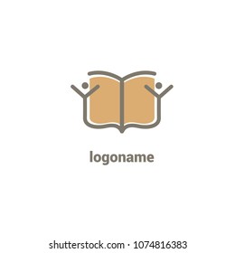 Abstract education logo icon vector design. College, school, university vector logo. Vector illustration, Graphic Design Editable Design. Man with a book web icon.