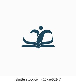 Abstract education logo icon vector design. College, school, university vector logo. Vector illustration, Graphic Design Editable Design. Man with a book web icon.