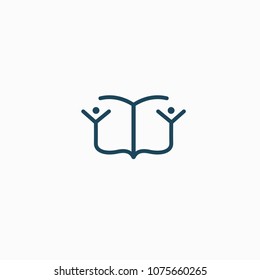 Abstract education logo icon vector design. College, school, university vector logo. Vector illustration, Graphic Design Editable Design. Man with a book web icon.