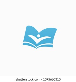 Abstract education logo icon vector design. College, school, university vector logo. Vector illustration, Graphic Design Editable Design. Man with a book web icon.