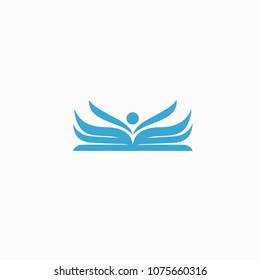 Abstract education logo icon vector design. College, school, university vector logo. Vector illustration, Graphic Design Editable Design. Man with a book web icon.