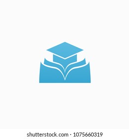 Abstract education logo icon vector design. College, school, university vector logo. Vector illustration, Graphic Design Editable Design. Man with a book web icon.