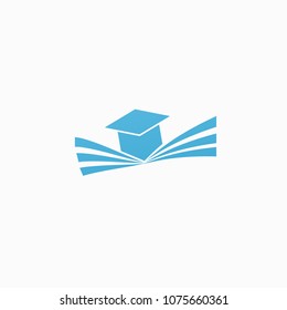 Abstract education logo icon vector design. College, school, university vector logo. Vector illustration, Graphic Design Editable Design. Man with a book web icon.