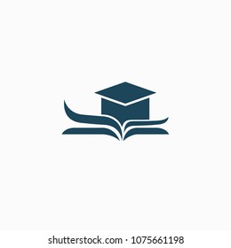 Abstract education logo icon vector design. College, school, university vector logo. Vector illustration, Graphic Design Editable Design. Man with a book web icon.