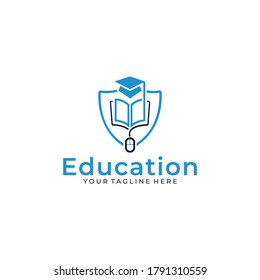 Abstract education logo icon vector design. College, school, university vector logo. Vector illustration, Graphic Design Editable Design. Man with a book web icon.
