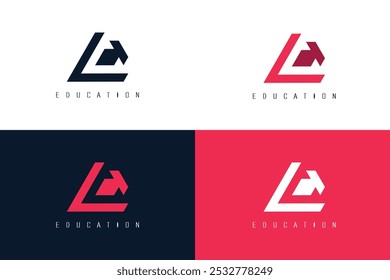 Logotipo educacional abstrato. Modelo de design simbólico moderno para instituições educacionais, escolas, faculdades e plataformas de aprendizagem