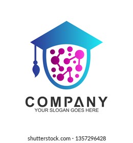 abstract education logo, science and knowledge, smart icon, creativity vector logo