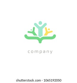 Abstract education logo vector design. College, school, university vector logo. Vector illustration, Graphic Design Editable Design. Man with a book web icon.