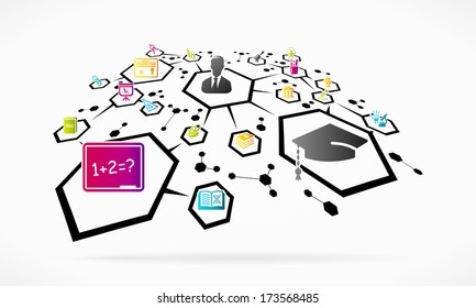 Abstract education network grid illustration