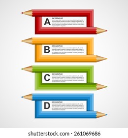 Abstract education pencil option Infographics design template.