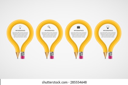 Abstract education pencil option Infographics design template