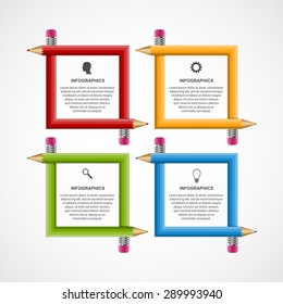 Abstract education pencil option Infographics design template.
