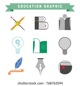 Abstract Education Related Vector Graphic Illustration Design