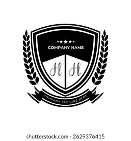 Abstract education style H letter with shield logo design.Education concept logo design