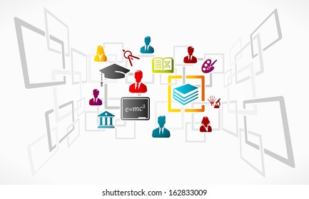 Abstract education vector concept background grid illustration 