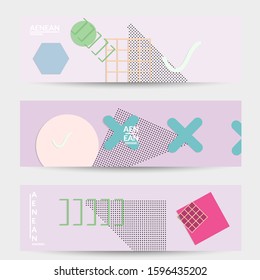 Abstract educational background. Top view of teacher table with paper cut geometric shapes, paper sheets. Elementary school art and craft lesson. Pastel colors. Flat lay vector craft paper style.
