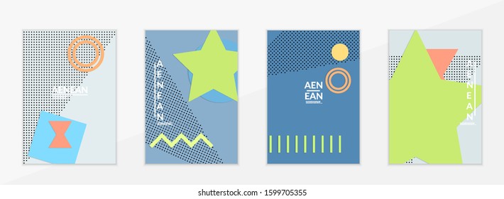Abstract educational background. Top view of teacher table with paper cut geometric shapes, paper sheets. Elementary school art and craft lesson. Pastel colors. Flat lay vector craft paper style.