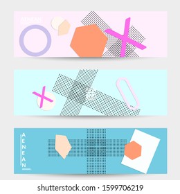 Abstract educational background. Top view of teacher table with paper cut geometric shapes, paper sheets. Elementary school art and craft lesson. Pastel colors. Flat lay vector craft paper style.