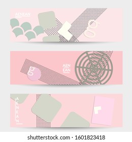 Abstract educational background. Top view of teacher table with paper cut geometric shapes, paper sheets. Elementary school art and craft lesson. Pastel colors. Flat lay vector craft paper style.