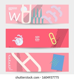 Abstract educational background. Top view of teacher table with paper cut geometric shapes, paper sheets. Elementary school art and craft lesson. Pastel colors. Flat lay vector craft paper style.