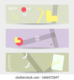 Abstract educational background. Top view of teacher table with paper cut geometric shapes, paper sheets. Elementary school art and craft lesson. Pastel colors. Flat lay vector craft paper style.