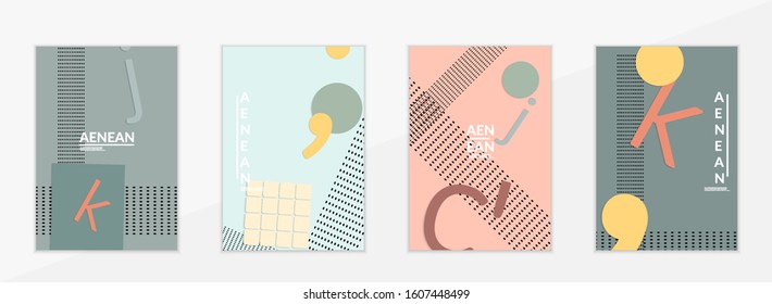 Abstract educational background. Top view of teacher table with paper cut geometric shapes, paper sheets. Elementary school art and craft lesson. Pastel colors. Flat lay vector craft paper style.