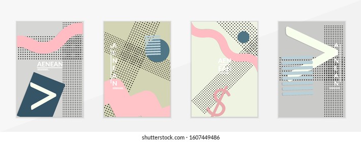 Abstract educational background. Top view of teacher table with paper cut geometric shapes, paper sheets. Elementary school art and craft lesson. Pastel colors. Flat lay vector craft paper style.