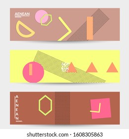 Abstract educational background. Top view of teacher table with paper cut geometric shapes, paper sheets. Elementary school art and craft lesson. Pastel colors. Flat lay vector craft paper style.