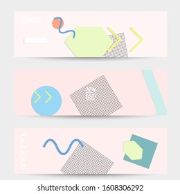 Abstract educational background. Top view of teacher table with paper cut geometric shapes, paper sheets. Elementary school art and craft lesson. Pastel colors. Flat lay vector craft paper style.