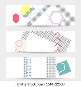 Abstract educational background. Top view of teacher table with paper cut geometric shapes, paper sheets. Elementary school art and craft lesson. Pastel colors. Flat lay vector craft paper style.