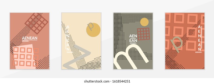 Abstract educational background. Top view of teacher table with paper cut geometric shapes, paper sheets. Elementary school art and craft lesson. Pastel colors. Flat lay vector craft paper style.