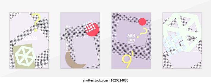 Abstract educational background. Top view of teacher table with paper cut geometric shapes, paper sheets. Elementary school art and craft lesson. Pastel colors. Flat lay vector craft paper style.
