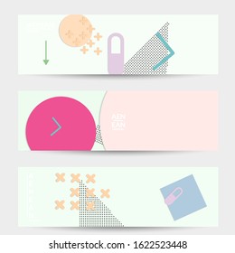 Abstract educational background. Top view of teacher table with paper cut geometric shapes, paper sheets. Elementary school art and craft lesson. Pastel colors. Flat lay vector craft paper style.