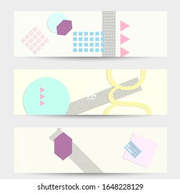 Abstract educational background. Top view of teacher table with paper cut geometric shapes, paper sheets. Elementary school art and craft lesson. Pastel colors. Flat lay vector craft paper style.