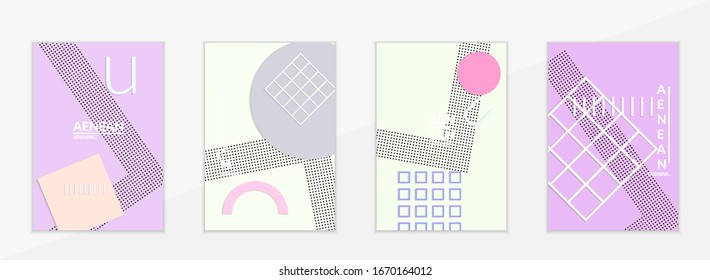 Abstract educational background. Top view of teacher table with paper cut geometric shapes, paper sheets. Elementary school art and craft lesson. Pastel colors. Flat lay vector craft paper style.