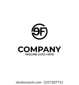 Abstract EF letter simple style logo design vector template