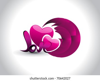 abstract effect background with magenta heart, love