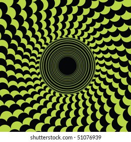 Abstract effect with green and black elements