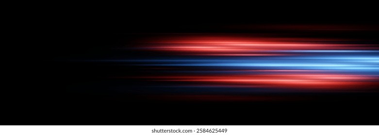 Abstract effect of high speed light speed movement, light lines.