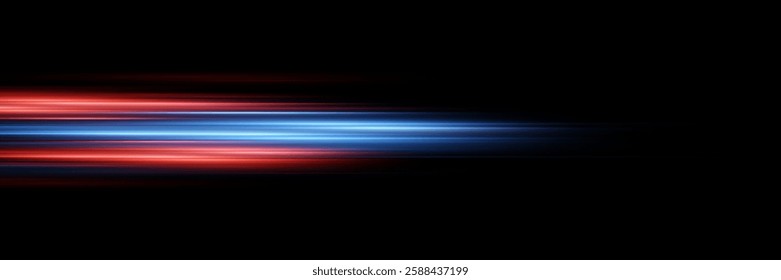 Abstract effect of high speed light speed movement, light lines.