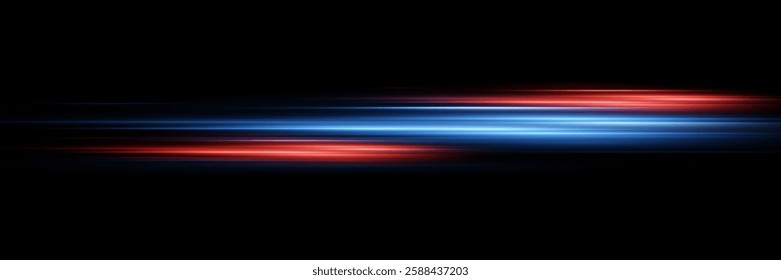 Abstract effect of high speed light speed movement, light lines.