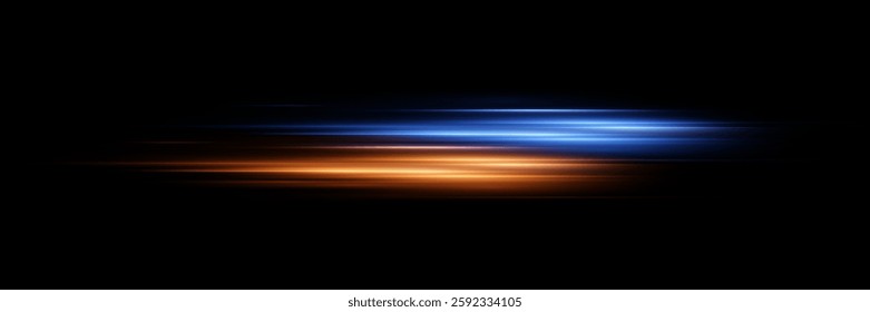 Abstract effect of high speed light speed movement, light lines.