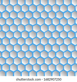 Abstract effect honey comb blue background