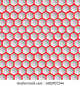 Abstract effect honey comb red background