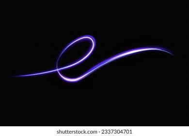 Efecto abstracto del movimiento con la velocidad de la luz. Efecto de resplandor espiral azul. Línea brillante mágica. Neon. Antecedentes.